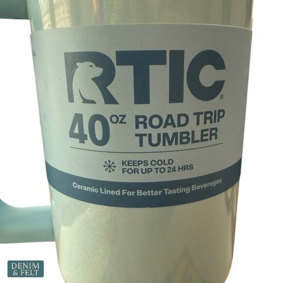 RTIC 40oz Road Trip Tumbler Ceramic Lined Sky Blue Insulated Mug with Handle NEW - Picture 4 of 10